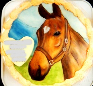 馬のイラストケーキ
