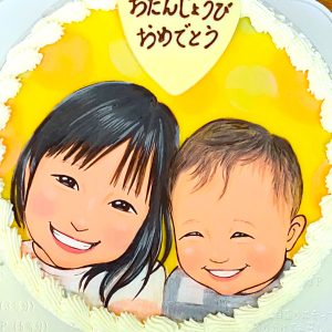 似顔絵ケーキ　兄弟